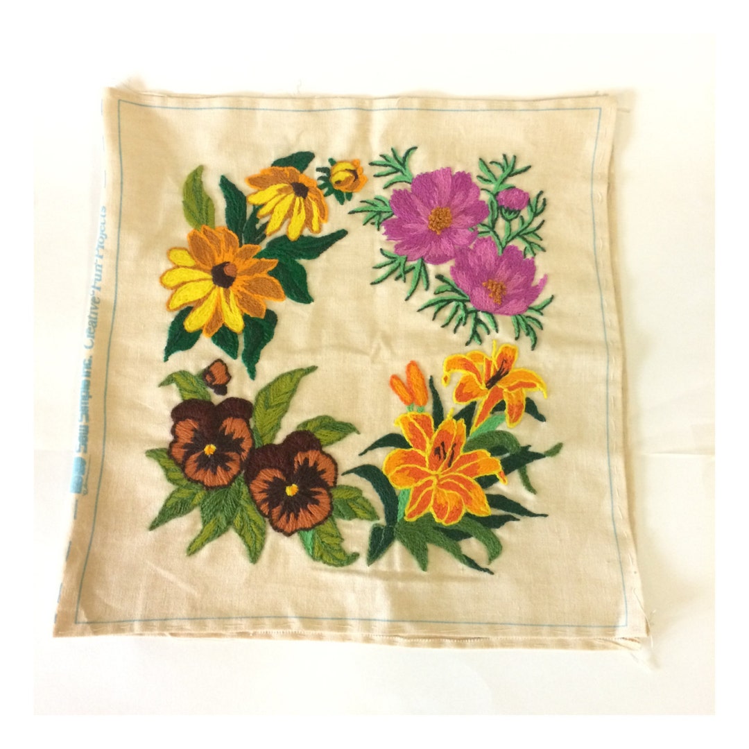 Vintage Embroidered Pillow Cover Etsy