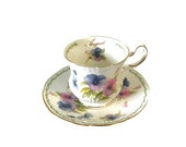 Vintage queen's Rosina Tea Cup & spodek sierpień bratek