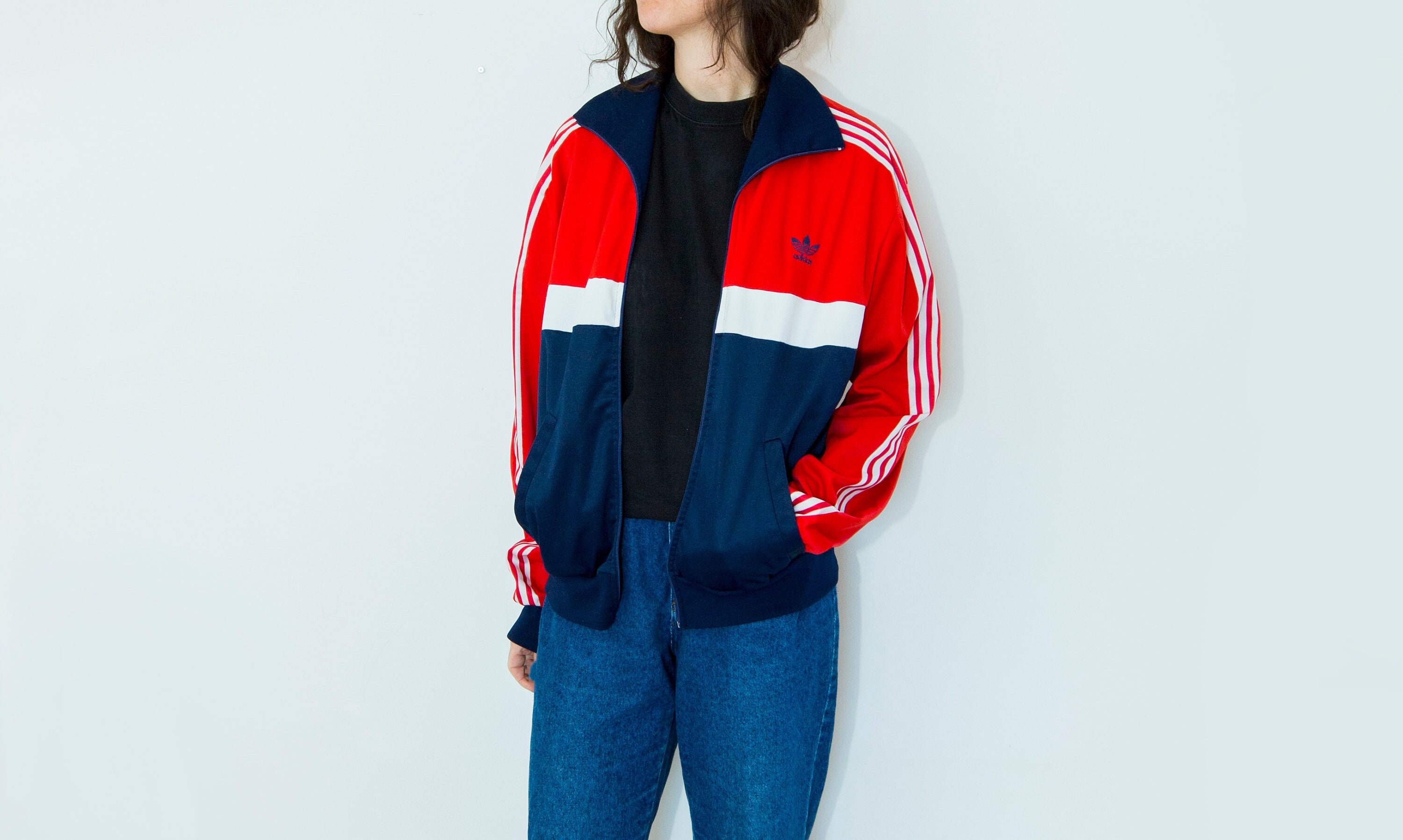 Red Adidas Jacket - Etsy