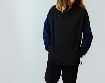 Schwarz und blau dünne Hoodie Street Fashion Shirt Hoodies