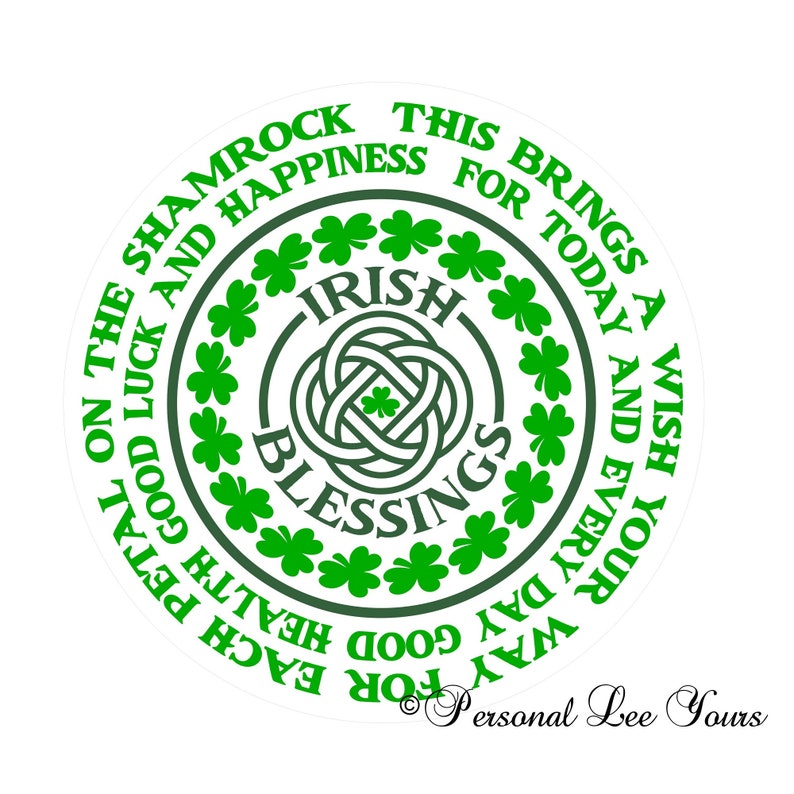 8 Round Irish Blessings Metal Wreath Sign Adhesive Mounts Included