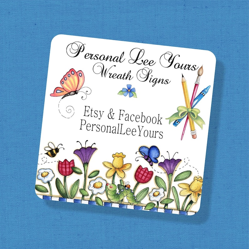Dragonfly Postcard Metal Wreath Sign 6x6 or 8x8 Adhesive Mounts Included