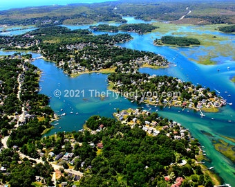 Wheelers Point Annisquam River Gloucester Massachusetts 16" X 20" Frameable Aerial Photograph