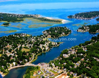 Mill River Wheelers Point Annisquam Winngaersheek Beach Gloucester Massachusetts 16" X 20" Frameable Aerial Photograph