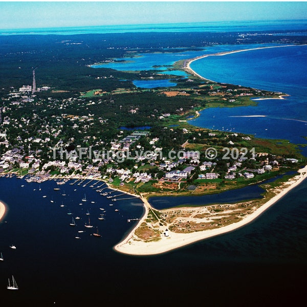 Cape Cod Edgartown Martha's Vineyard Massachusetts 16 "X 20" Framebare luchtfoto