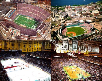 Boston Historic Sports Stadiums Photo Collage, Fenway Park, Bruins, Celtics (16x20)