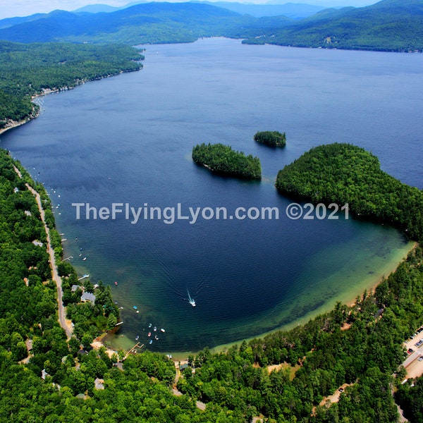 Newfound Lake Wellington State Park NH 16" X 20" Frameable Aerial Photograph