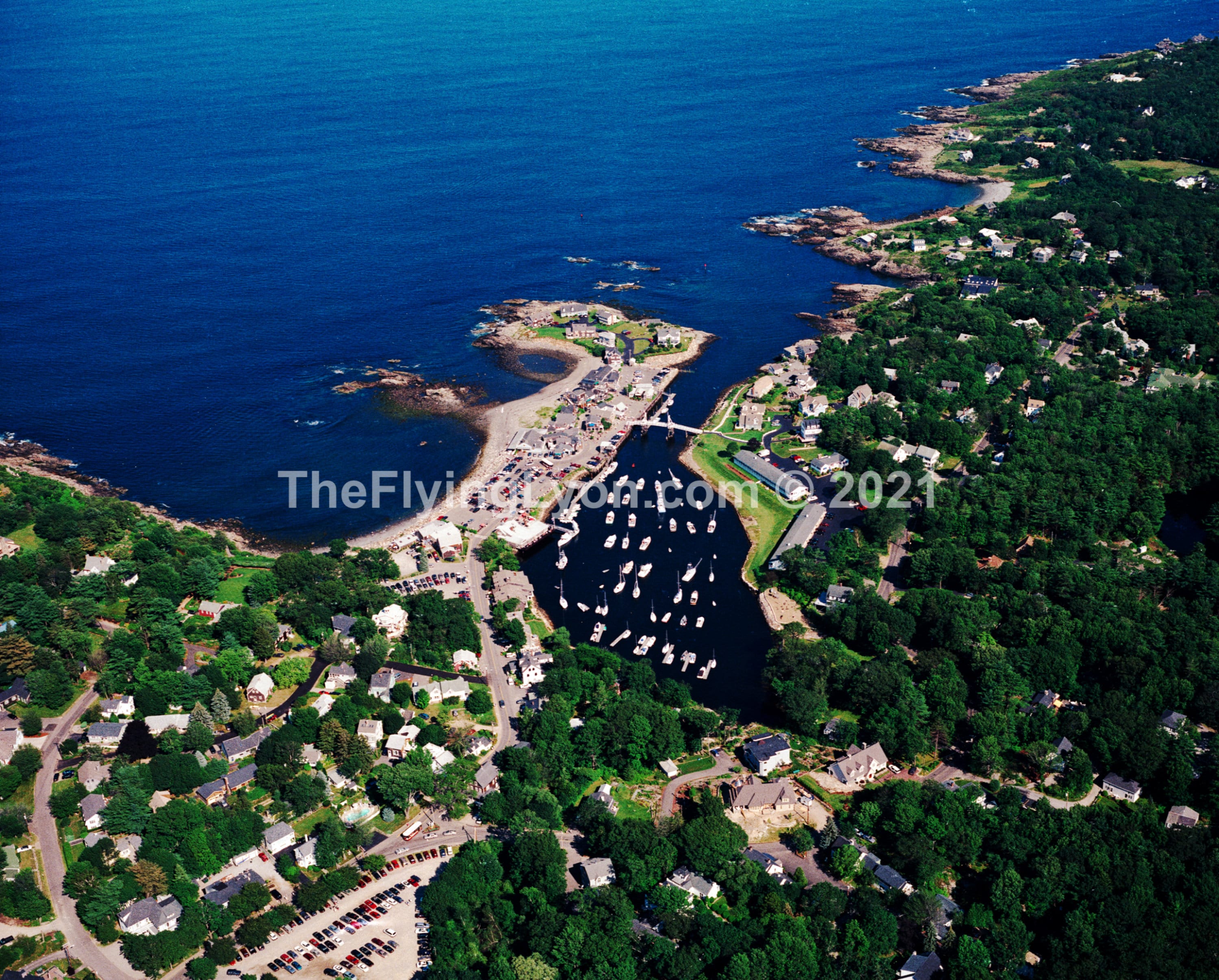 Perkins Cove Maine, Ogunquit,Wells,Portland Lighthouse, Nubble Lighthouse  16" X 20" Frameable Aerial Photograph
