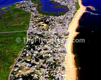 Fotografía aérea enmarcable de Plum Island, Newburyport, Massachusetts, 40,6 x 50,8 cm