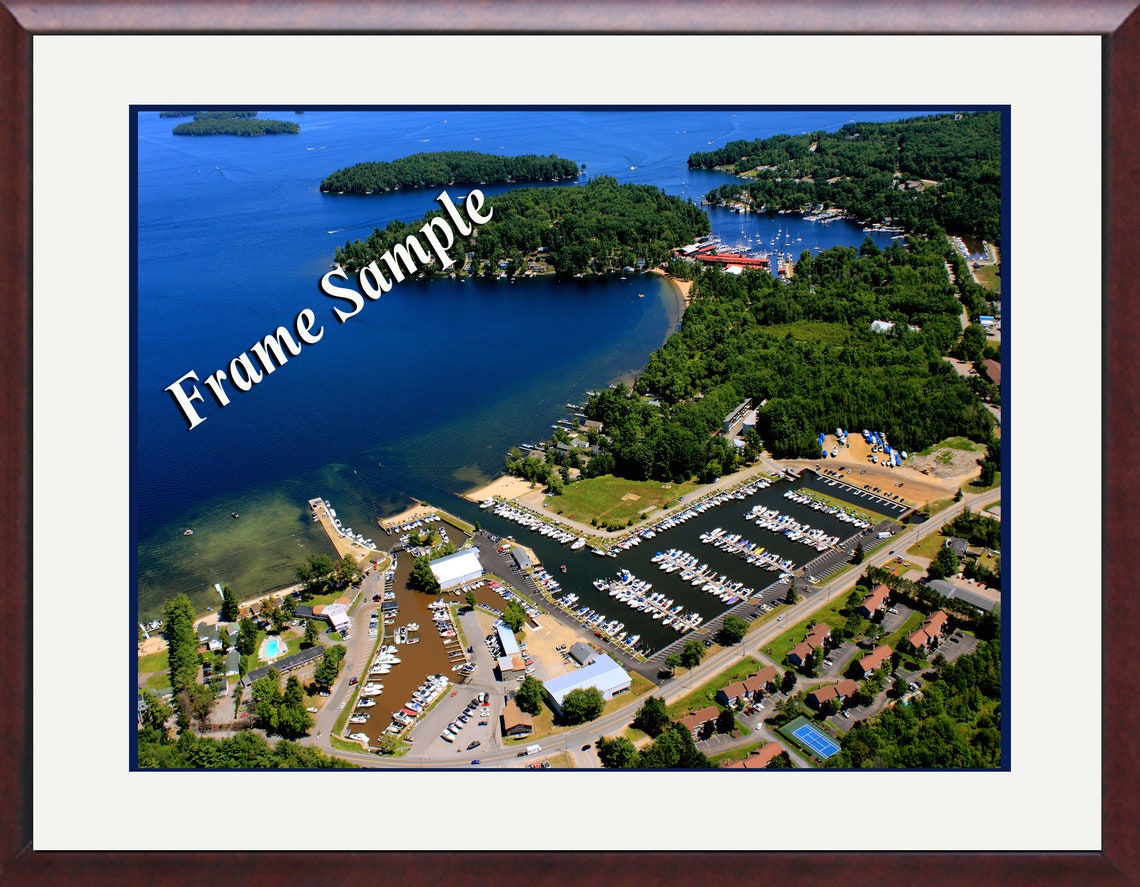 Sanders Bay Varney Point Mountain View Yacht Club Gilford NH 16 X 20 Frameable Aerial Photograph