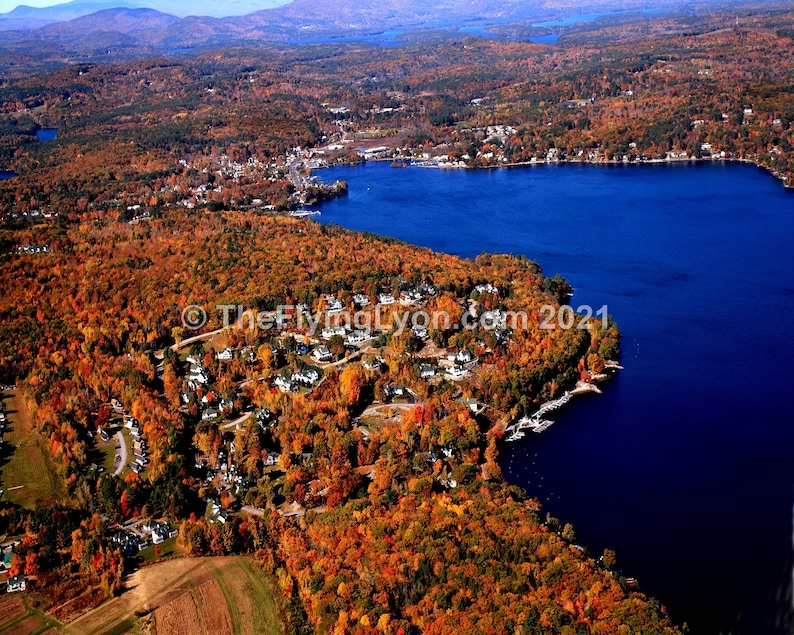 Meredith NH Fall Foliage Lake Winnipesaukee 16 X 20 Frameable Aerial