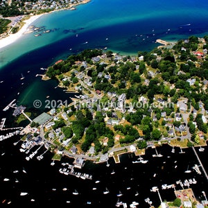 Annisquam Lobster Cove Cape Ann Massachusetts 16&quot; X 20&quot; Frameable Aerial Photograph by Todd Lyon