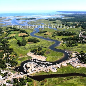 Essex River, Cape Ann, Gloucester, Rockport, Massachusetts 16&quot; X 20&quot; Frameable Aerial Photograph