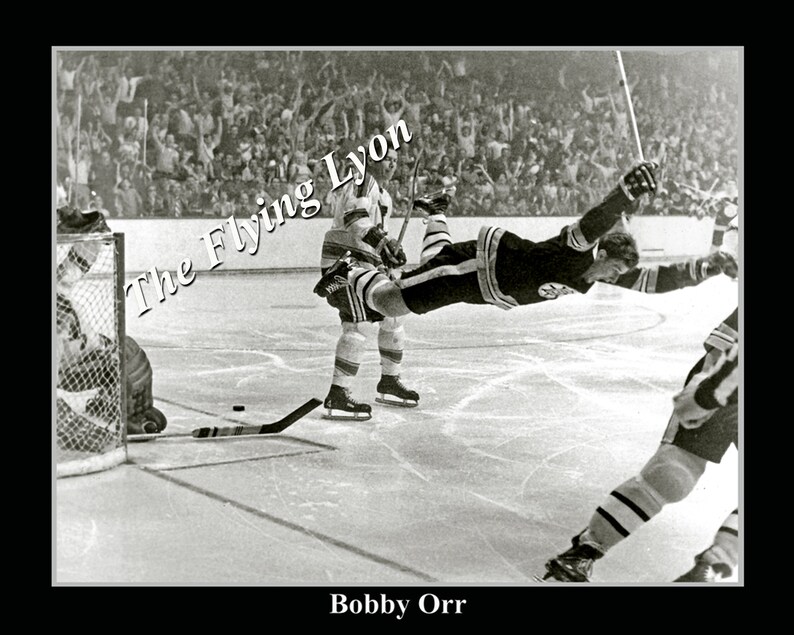 Bobby Orr Famous Flying Winning Goal Boston Bruins Hockey Etsy