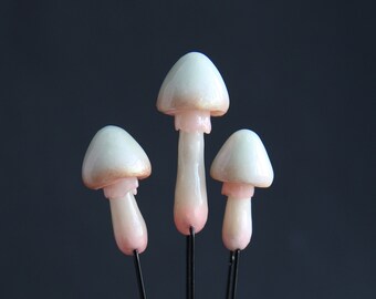 3 Pieces Set Wet Mushroom Hair Pins Amanita Hair Jewelry Glow In The Dark Hair Fork Mushroom Hair Stik