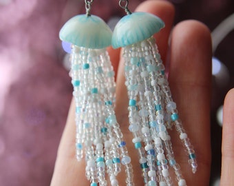 Jellyfish Earrings Ocean Earrings Sea Beach Wedding Mermaid Jewelry Sea Animal Medusa Earrings Glowing Dangle Earrings Ocean Lover Jewelry