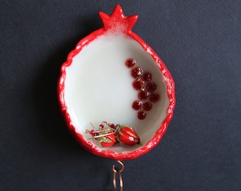 Pomegranate Ring Holder Ring Dish Unique Earrings Holder Jewelery Display Engagement Gift Ring Holder Fridge Magnet Organizer