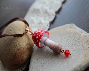 Handmade Amanita Mushrooms Pendant Fairy mushrooms Necklace Mushrooms jewelry Pink  mushroom PendantYellow Amanita Necklace wood pendants