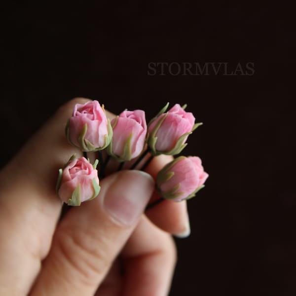 Rose bud hairpins