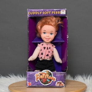 Vintage 1993 The Flintstones Doll Cuddly Soft PEBBLES Mint In Box Unopened Hanna Barbera Soft Body Vinyl Face 13 INCHES
