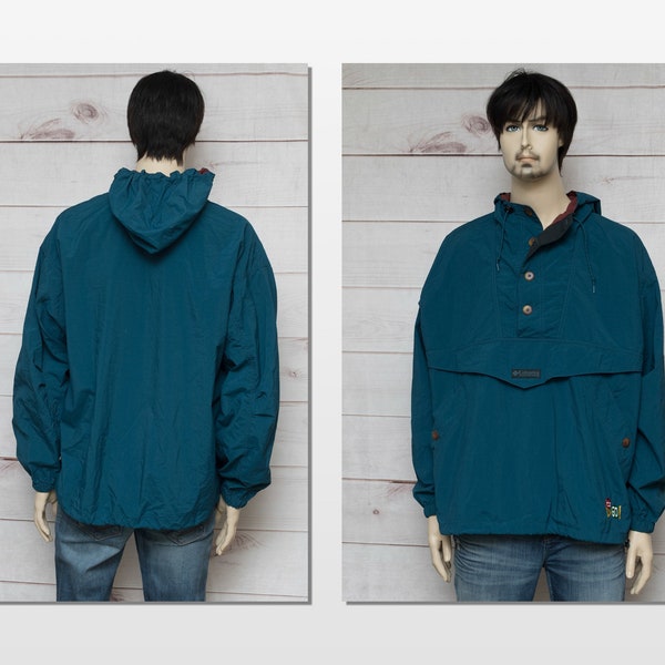 90s-00'S Columbia Anorak Parka Men's XL Nylon burgundy type Vintage Second Hand