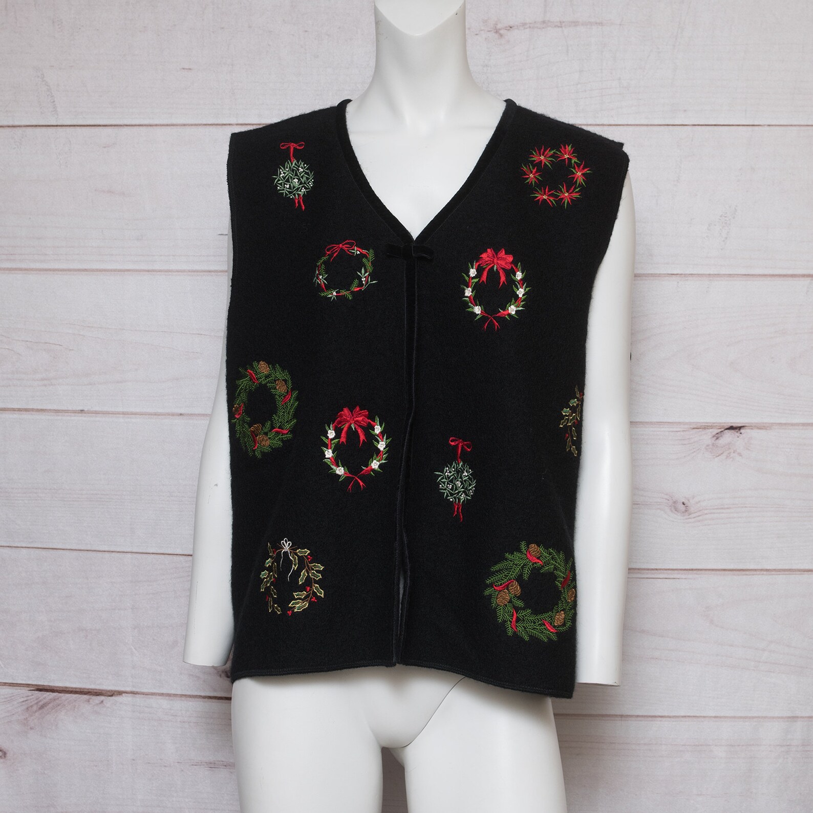 Vintage Susan Bristol Black Christmas 100% Wool Sweater Vest | Etsy