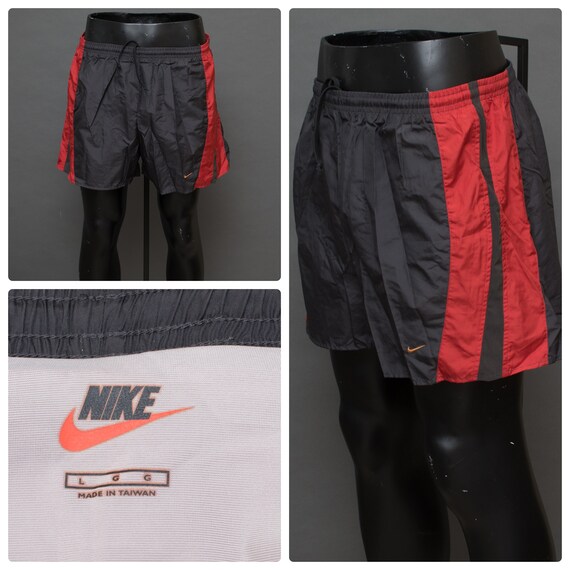 Vintage Men's Nike Gray & Red Shorts Size LARGE B7 - image 1