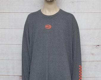 Rare Nike Production Model No. 00691971 Gray & Orange Long Sleeve Men's Size XXL Graphic T-Shirt 1990s Vintage