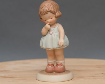 1988 The Enesco Memories of Yesterday "I'SE SPOKEN FOR" Girl With Ring Porcelain Figurine Designed by Mabel Lucie Atwell and Ships With Box