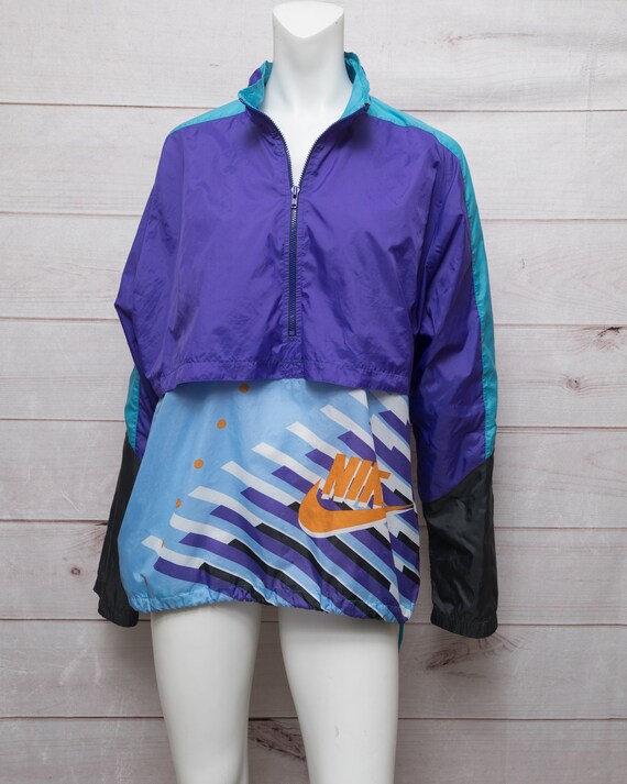 Nike Vintage Purple Orange Anorak Tennis Pullover… - image 8