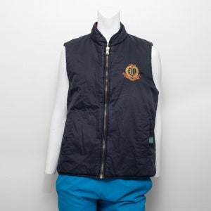 Vintage Lauren Quilted Vest Black Print Red Reversible Ralph Lauren 2000&#39;s Women&#39;s Size XL