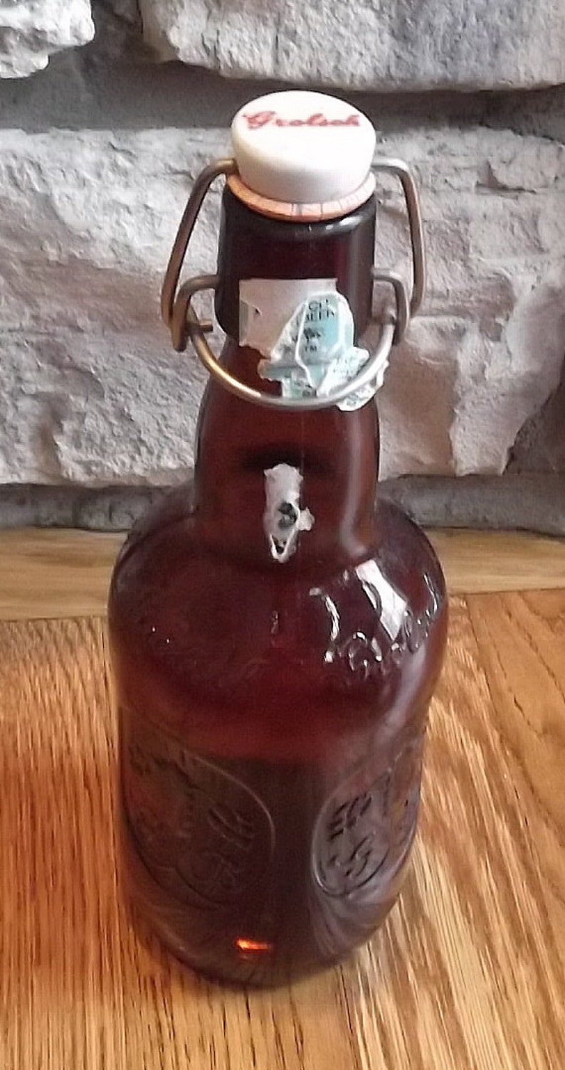 Collector GROLSCH Empty Glass Beer Bottle with Ceramic Stopper Etsy
