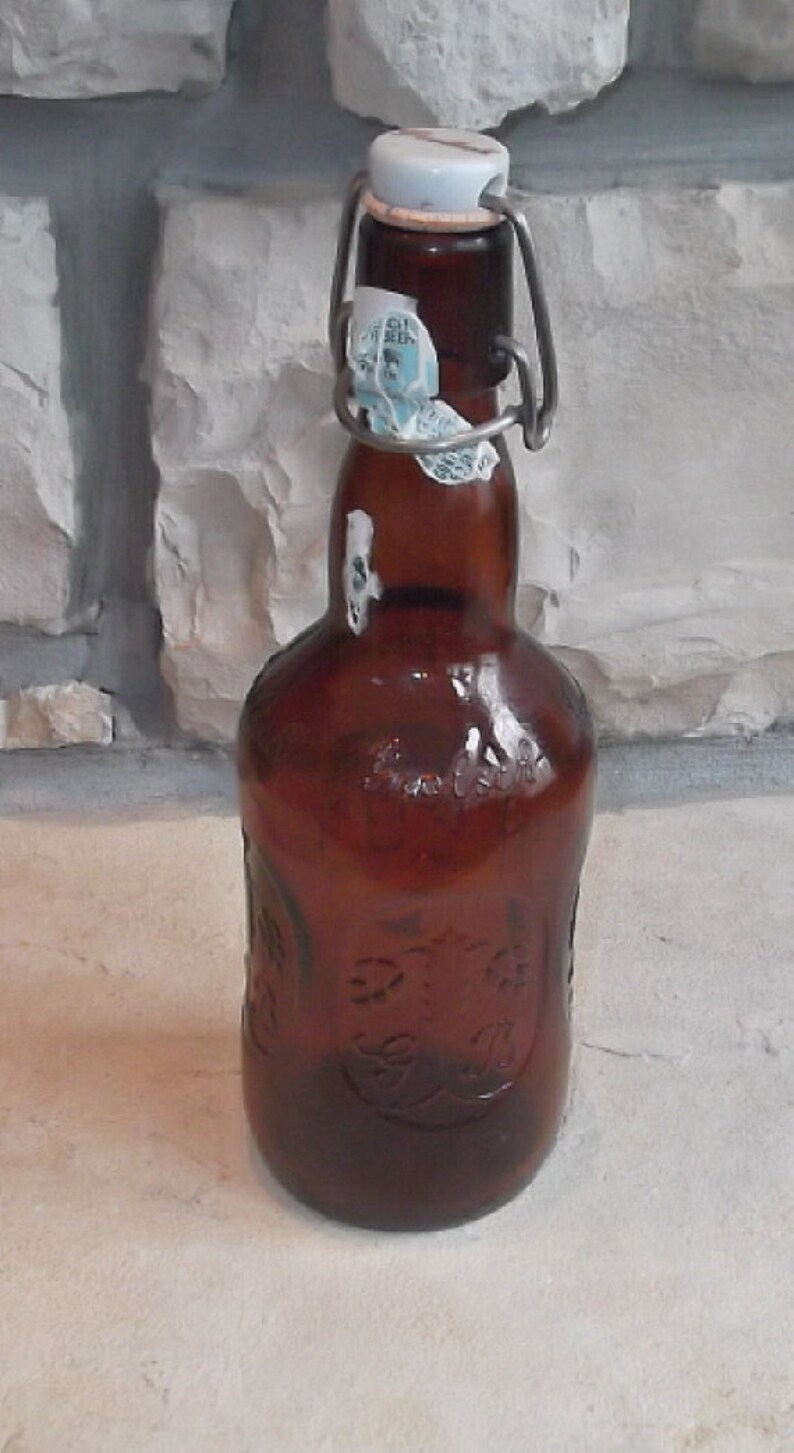 Collector GROLSCH Empty Glass Beer Bottle with Ceramic Stopper Etsy