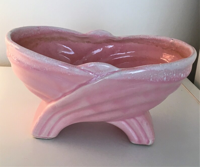 Vintage BLUSH PINK Pottery Pink PLANTER 1950s Etsy