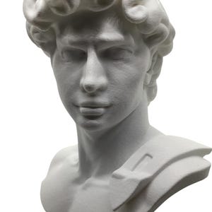 Large Michelangelo David Bust – 12” Statue – Classic Renaissance Sculpture