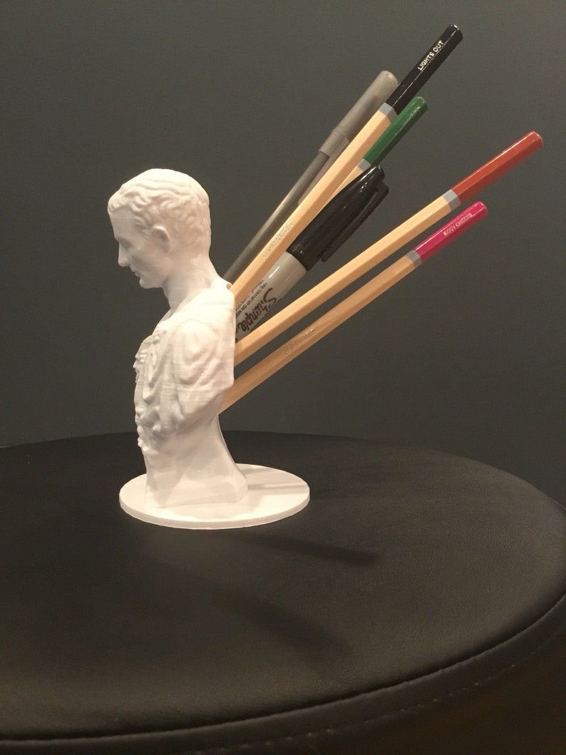 Julius Caesar Ides of March Pen / Pencil Holder Sculpture Desktop Organizer image 6