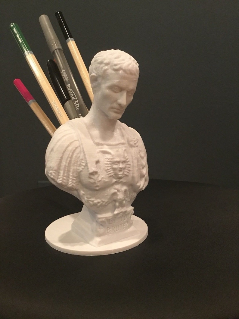 Julius Caesar Ides of March Pen / Pencil Holder Sculpture Desktop Organizer image 1