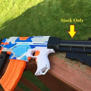 SSWI Nerf Compatible Mod Large AR Shoulder Buttstock Stock - Any Color - Snap On