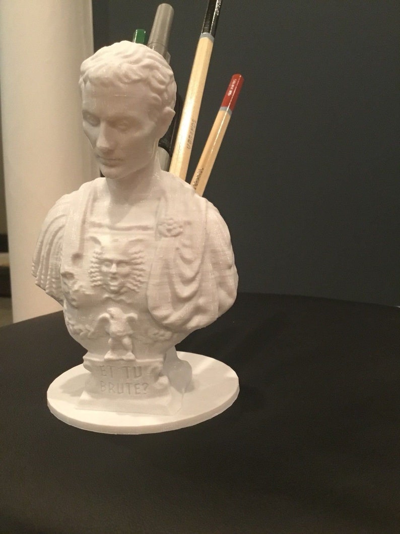 Julius Caesar Ides of March Pen / Pencil Holder Sculpture Desktop Organizer image 2