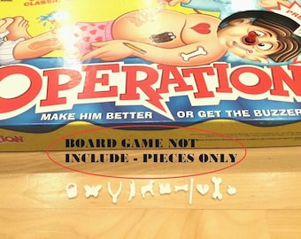Original Operation Board Game Complete Set of 11 Plastic Pieces Hasbro 1965 