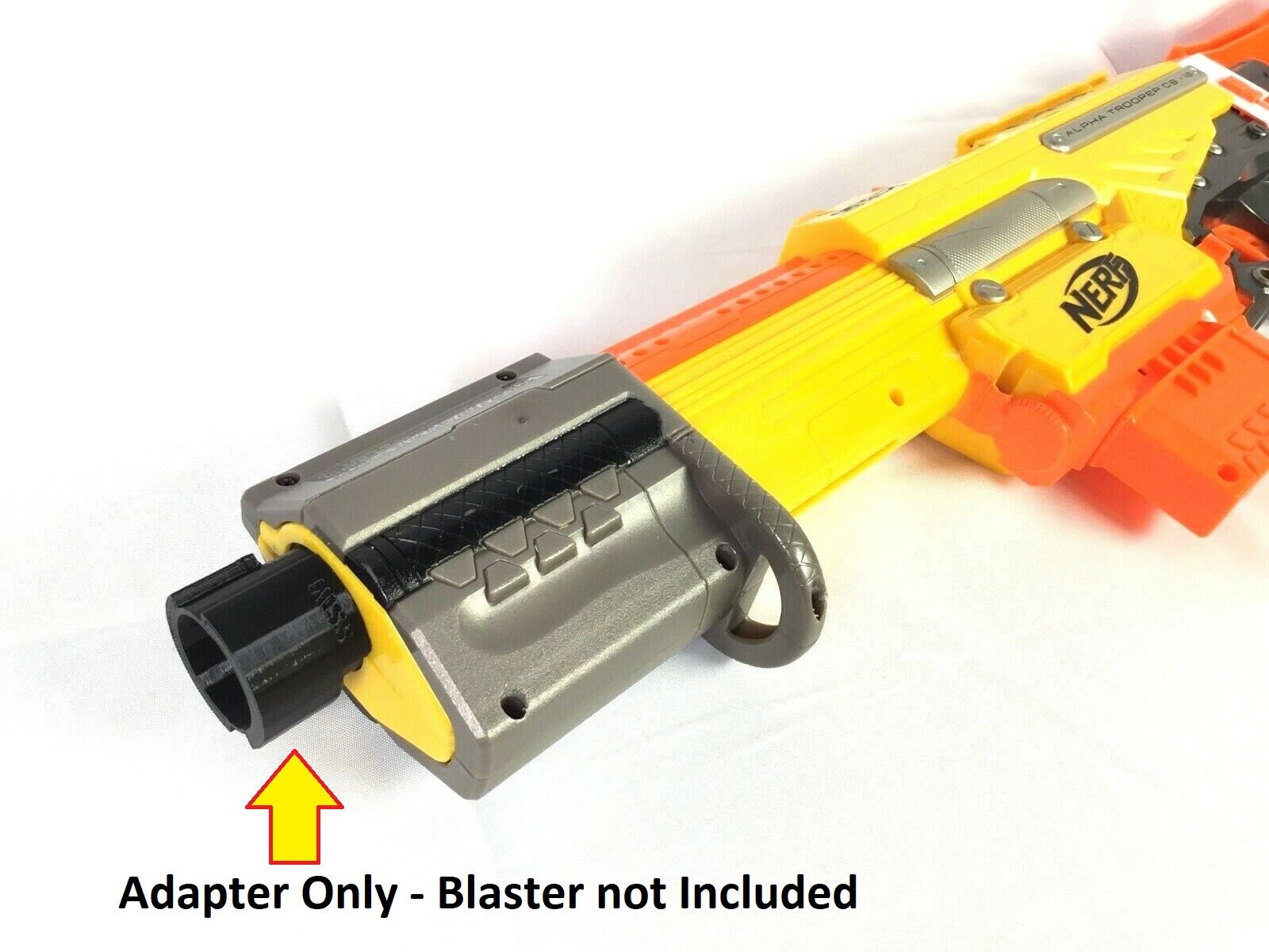 Extended Barrel Muzzle Brake Plate Adapter ONLY for Nerf Alpha
