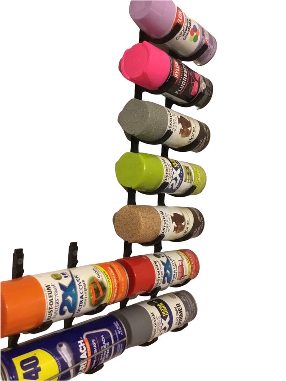 Changyeah Porte-canettes, étagère à 2 Trous, Support Mural Pour Bouteilles De Pulvérisation, étagère De Rangement, Support D'atelier Pour Vaporisateurs, Noir