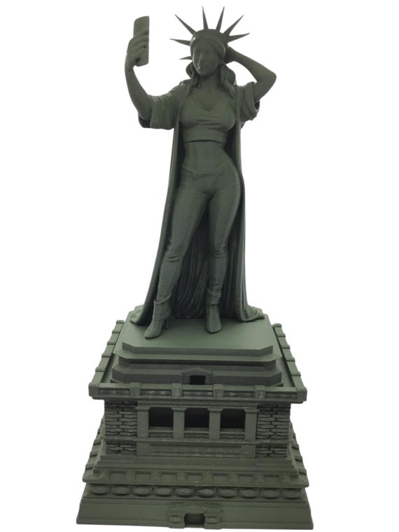 Modern Lady Liberty Statue of Liberty Selfie Style – 12” Tall