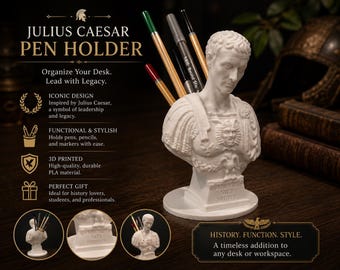 Julius Caesar Ides of March Pen / Pencil Holder Sculpture Desktop Organizer