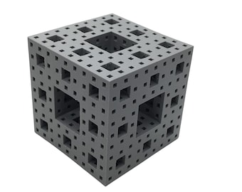 Menger Sponge Fractional Cube Dimensional Math Geometry Educational Stem Gift