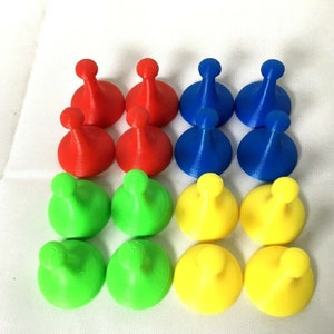 Sorry Board Game Replacement Pieces Parts Pawns Movers 16 Red Green Blue Yellow
