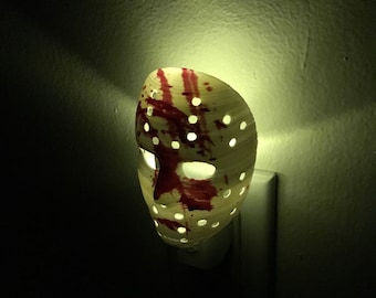 Jason Mask AUTO LED Plug in Night Light Lamp - Scary, Spooky, Horror, Gothic Fun