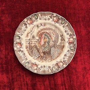 Vintage Johnson Brothers Turkey Dinner Plate: His Majesty Ironstone, Made in England
