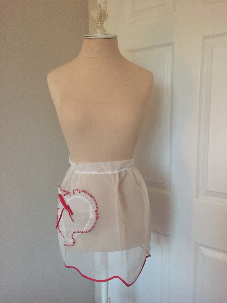1950/'s handmade Valentines Organza Apron