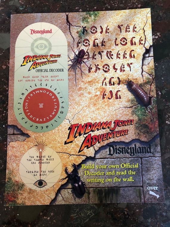 COLLECTOR/'S POSTER 4 SIZES TO CHOOSE FROM INDIANA JONES ADVENTURE DISNEYLAND